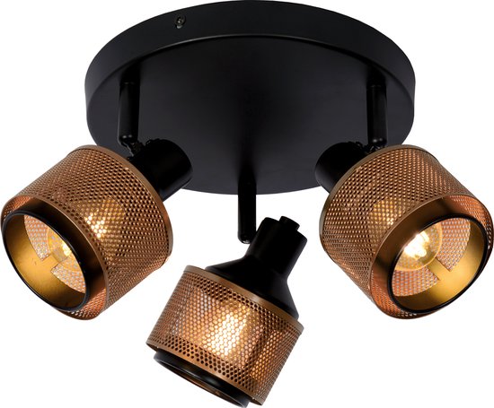 Lucide RAFA - Plafondspot (Plafondlamp) - Ø 35 cm - 3xE14 - Zwart