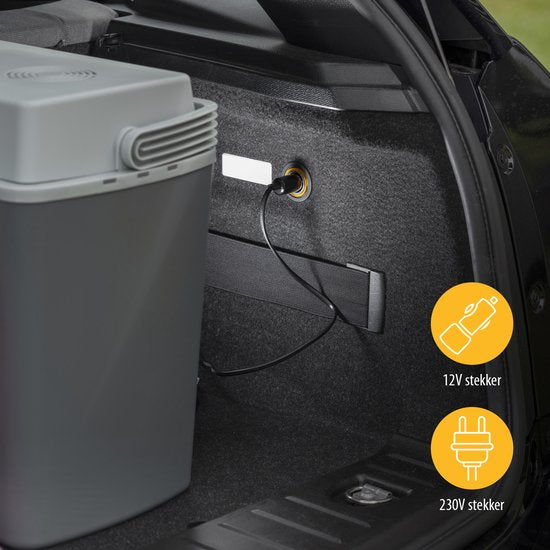Tristar Koelbox KB-7424 - Coolbox 22 liter - Lichtgewicht met handvat - Thermo-elektrisch koelsysteem - Met 12V stekker voor onderweg en in auto - Om te vormen naar 230V netstroom stekker - Grijs