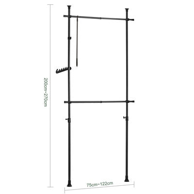 SoBuy FRG109 Kledingrek - Telescopisch - Zwart