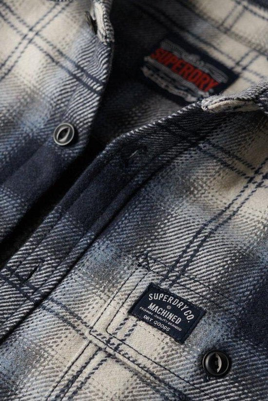 Superdry - Miller Jack Wol Blauw - Heren - Maat XL - Modern-fit - maat XL