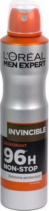 L'Oréal Paris Men Expert Invincible Deodorant Spray - Anti-Transpirant, 96 Uur Langdurige Bescherming - Alcoholvrij* - 150ml