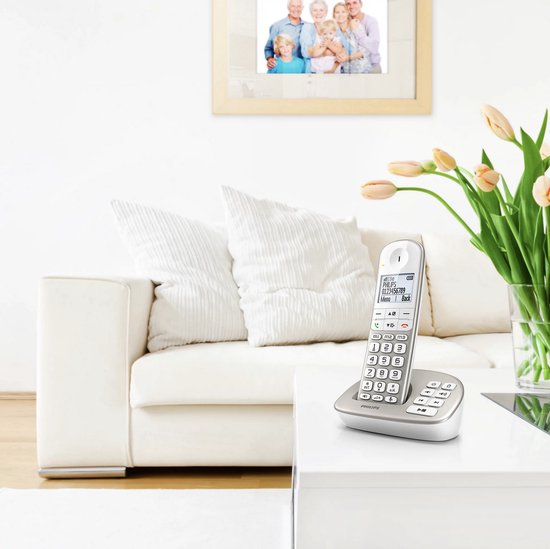Philips Huistelefoon XL4951S/38 - Vaste Lijn - 1 Handset - Draadloos - met Antwoordapparaat - Handige Extra's voor Senioren - Wit