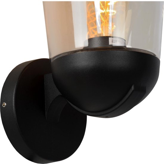Lucide TULSA - Wandlamp Binnen/Buiten - 1xE27 - IP44 - Zwart