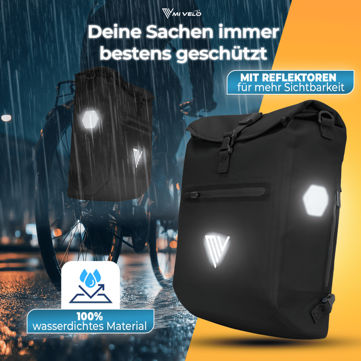 Mivelo LINO 3-in-1 fietstas en rugzak - 20 liter - Zwart