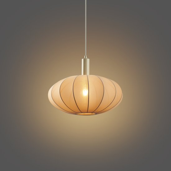 QAZQA bida - Japandi Hanglamp - 1 lichts - Ø 42 cm - Beige - Woonkamer | Slaapkamer | Keuken