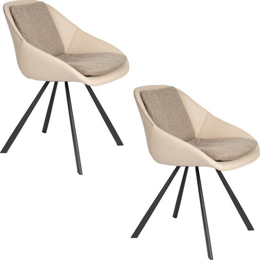 Dutchbone Wakefield Stoel Ivory - Set van 2