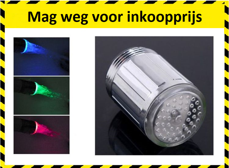 Led-kraanverlichting die licht geeft naargelang de watertemperatuur
