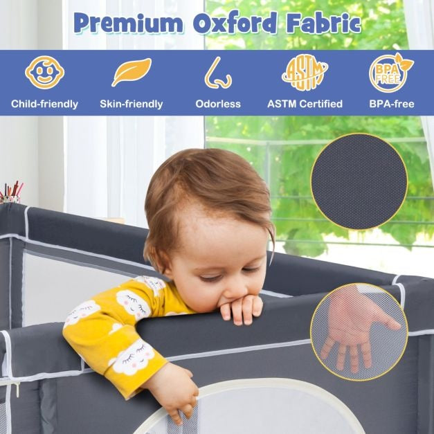 Coast Speelbox Playpen Baby - 206 x 185,5 x 68cm - Donkergrijs