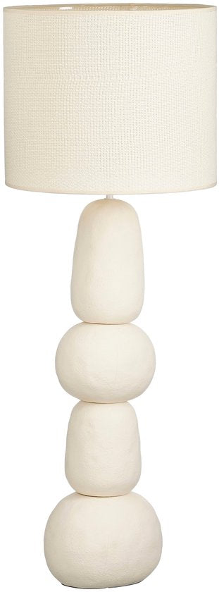 Mica Decorations Menko Vloerlamp Woonkamer - Lamp Decoratief met Lampenkap - Bureaulamp Tafellampen Woonkamer - 105 x ⌀38 cm - 60W E27 IP20 - Cream