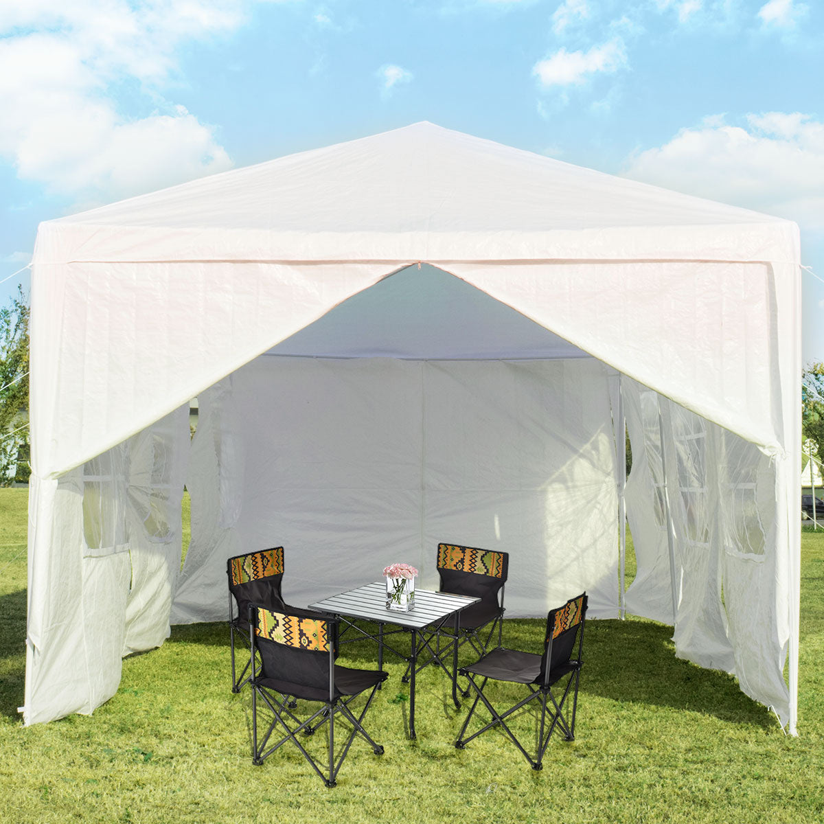 Coast Partytent - Paviljoen - 8 Zijwanden - Waterdicht - 300 x 900 cm - Wit