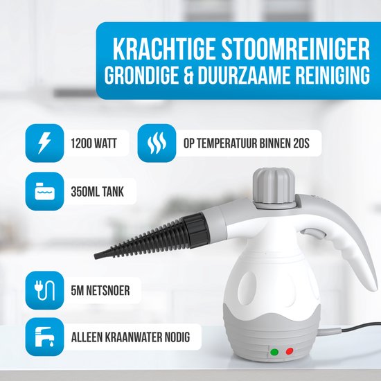 Strex Stoomreiniger Extra Krachtig - 1200W 4bar - Alles-in-één Multifunctionele Handstomer - Vlekkenreiniger