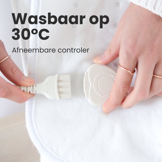 Auronic Elektrische Onderdeken XL - 190x160cm - 2 Persoons - Verwarmingsdeken - 2 Warmtezones - Wit
