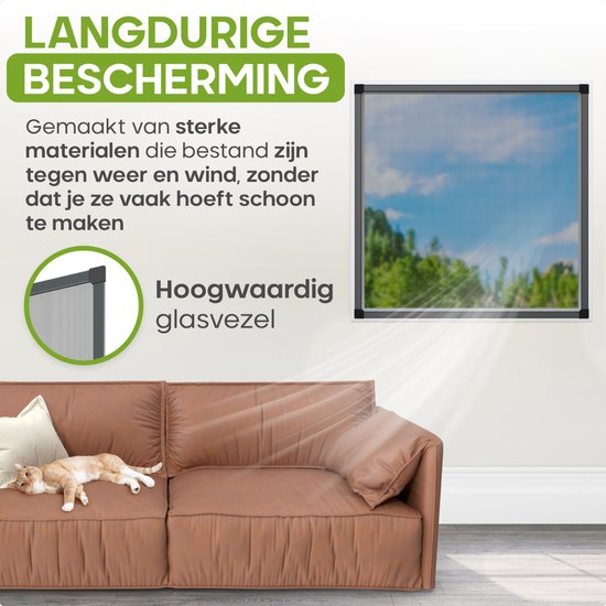 O'DADDY® Raamhor - 100x150 cm - Aanpasbaar Vliegengaas - Glasvezel - Horrengaas - Insectenhor - Veelzijdig en Gemakkelijk te Monteren - Zwart