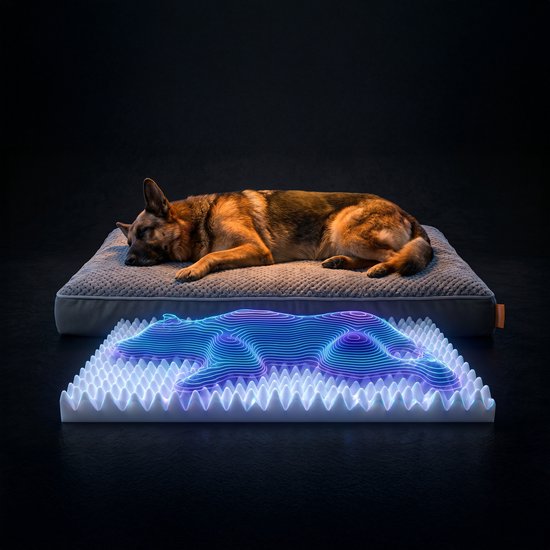 Happysnoots® Orthopedisch Hondenkussen - XXL Hondenmand 100 x 70 x 12 cm - Wasbaar Hondenbed Voor Grote Honden - Grijs met Rits