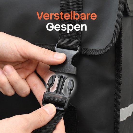 Brixy Dubbele Fietstas - Waterdichte Fietstassen - 45L - Met Reflectoren - Elektrische Fiets - Zwart