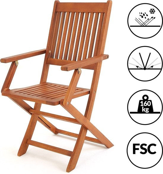 Casaria Balkonset 3-delig - FSC®-gecertificeerd Acaciahout – Bruin