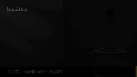 Lucide SCOTT Wandlamp - 1xE27 - Zwart