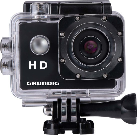 Grundig - Action Camera HD720P - Onderwatercamera - Waterdicht tot 30M - 2"LCD Scherm - Incl. Verschillende Accessoires - Bewegingsdetectie - Zwart