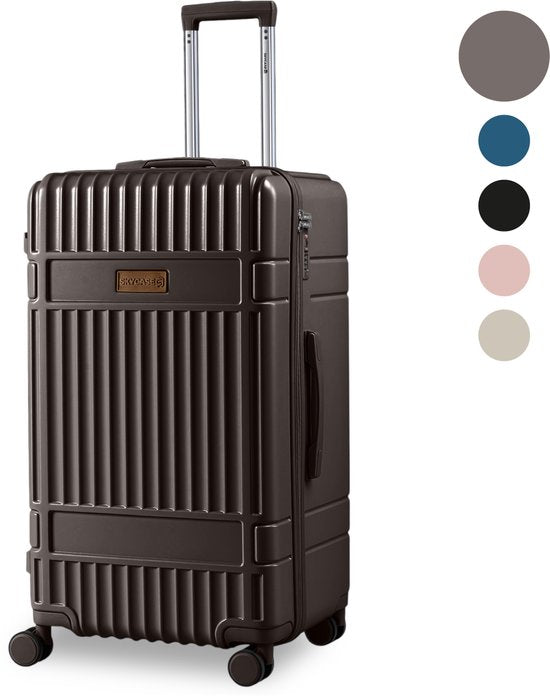 SKYCASES Trunk Reiskoffer – Classic Heritage – Extra Grote Koffer – 110L – TSA Slot – Lichtgewicht Trolley – 78x44x36 cm – Trunk Rolkoffer – Spinner Wielen – Bruin