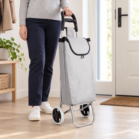 BE strong Boodschappentrolley 25 L - 2 wielen - Grijs