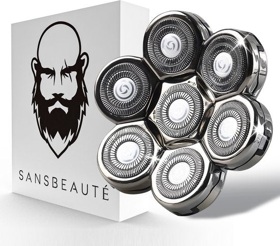 Sansbeauté® Scheerkop - Scheerhoofd - Vervangbaar - 7 bladen - JK-1360 & LK-8820/30 - Geschikt Voor Sansbeauté® SkullSharp PRO & SkullSharp V1 / V2