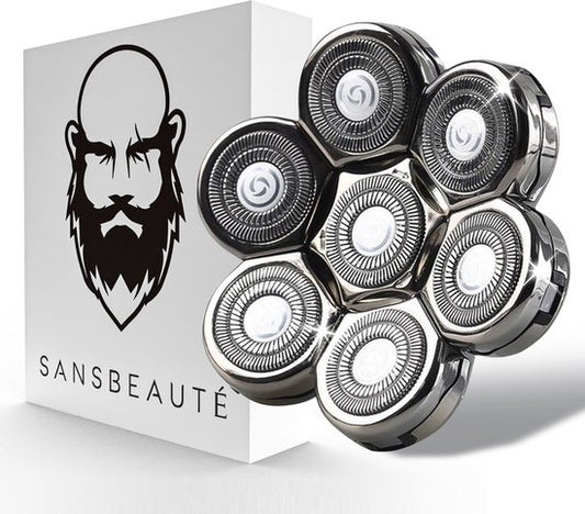 Sansbeauté® Scheerkop - Scheerhoofd - Vervangbaar - 7 bladen - JK-1360 & LK-8820/30 - Geschikt Voor Sansbeauté® SkullSharp PRO & SkullSharp V1 / V2