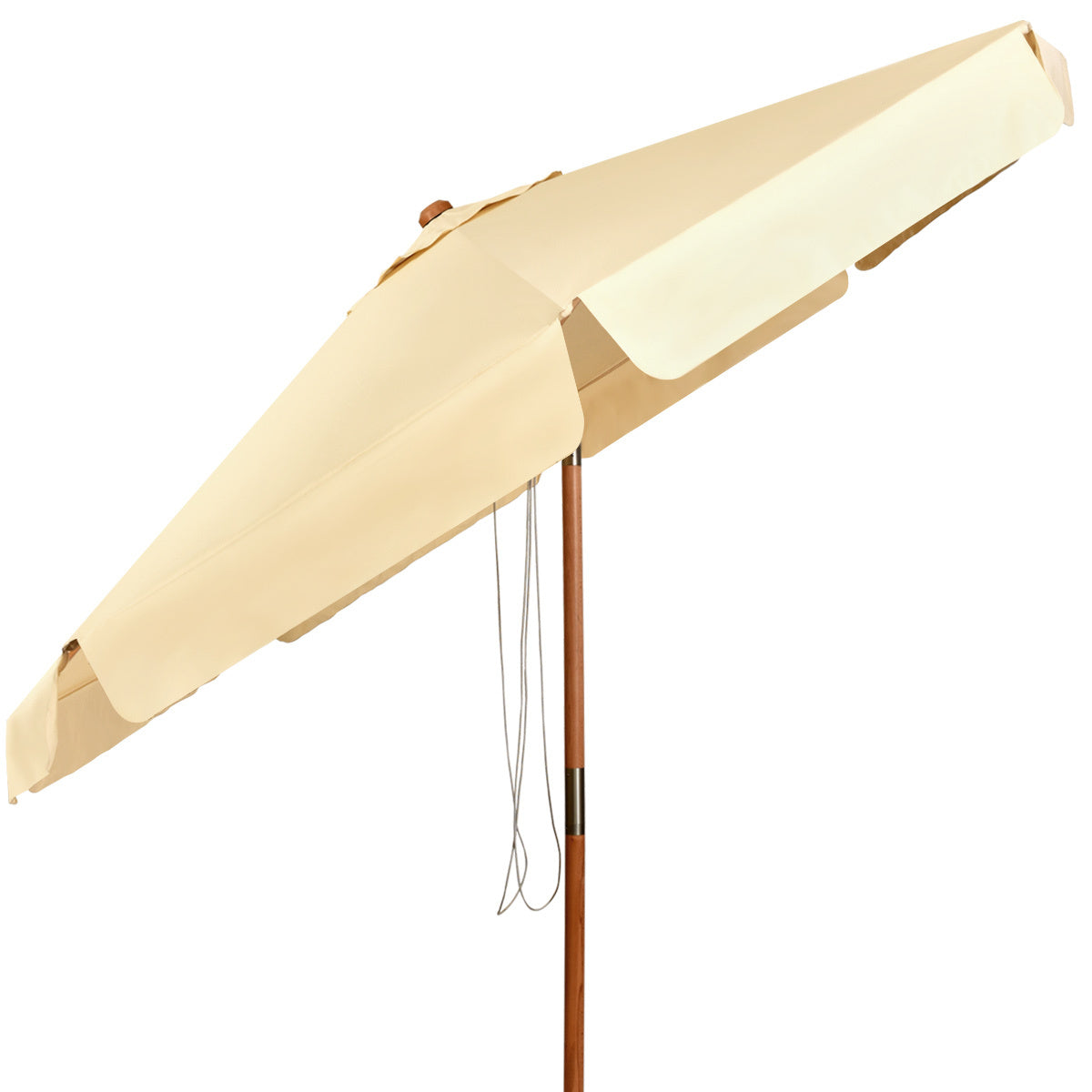 Coast tuinparasol - kantelbaar - waterdicht - met uv-bescherming - hout - 3m - beige