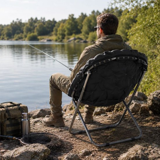 Moon Chair Opvouwbaar – Campingstoel – Loungestoel – Verstelbaar – Gevoerde Klapstoel