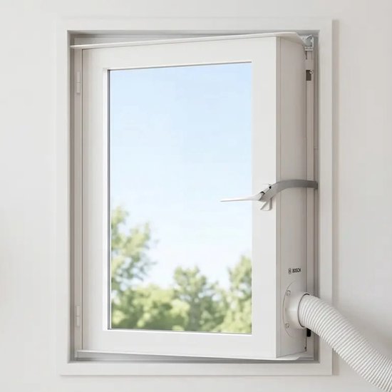 Bosch Home Comfort Raamkit voor Mobiele Airco - Telescoopsysteem zonder Boren - Voor Afvoerslang van 15 cm