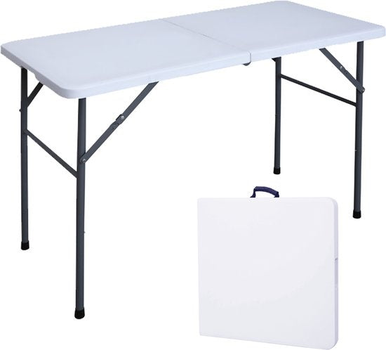 Goliving Klaptafel – Inklapbaar & Weerbestendig – max. 100 kg – 122 x 60 x 74 cm – Wit