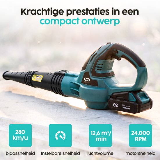 Infinity Goods Accu Bladblazer 20V - Blazer - 280 km/u Luchtsnelheid - Incl. Accu - Extra Krachtig
