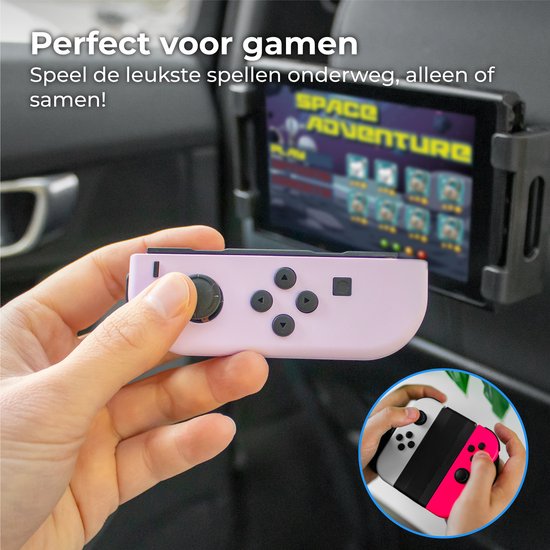 Nuvance - Tablet Houder Auto - Kantelbaar & Draaibaar - Tablethouder - Hoofdsteun Bevestiging - Geschikt voor Nintendo Switch & Telefoon