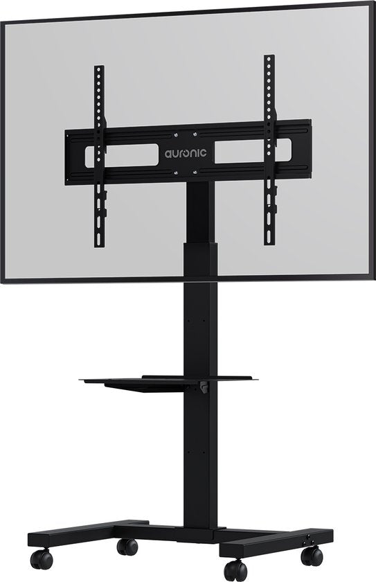 Auronic TV Standaard Verrijdbaar voor 32 tot 75" TV's - TV Voet op Wielen - Universeel - In Hoogte Verstelbaar - Draaibaar - Kantelbaar - Voor 55", 65" en Meer - Zwart