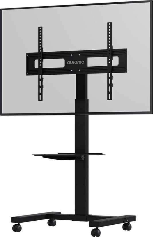 Auronic TV Standaard Verrijdbaar voor 32 tot 75" TV's - TV Voet op Wielen - Universeel - In Hoogte Verstelbaar - Draaibaar - Kantelbaar - Voor 55", 65" en Meer - Zwart