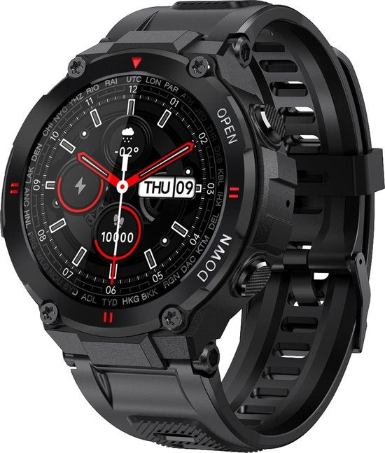 Nuvance - Outdoor Smartwatch - IP67 Waterdicht - Bluetooth Smartwatch voor Dames en Heren - Smartwatches - Sporthorloge met Stappenteller, Calorie Teller, Slaap meter - Geschikt voor alle Smartphones