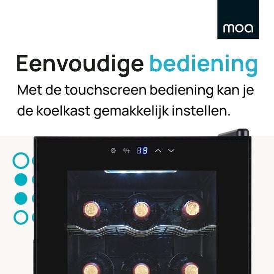 MOA WC50 - Wijnkoelkast - Wijnkoeler - Wijnklimaatkast - 15 flessen