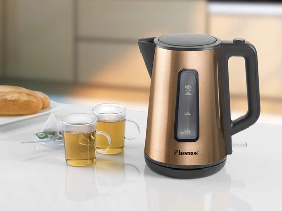 Bestron Waterkoker AWK1000CO - 2200W - 1,7L - Automatisch uitschakelen - Koper - 5 jaar garantie