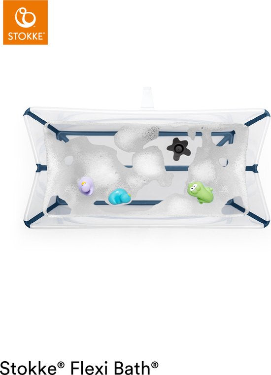 Stokke® Flexi Bath® X-Large set - Flexi Bath® XL + Newborn Support - Transparant blauw