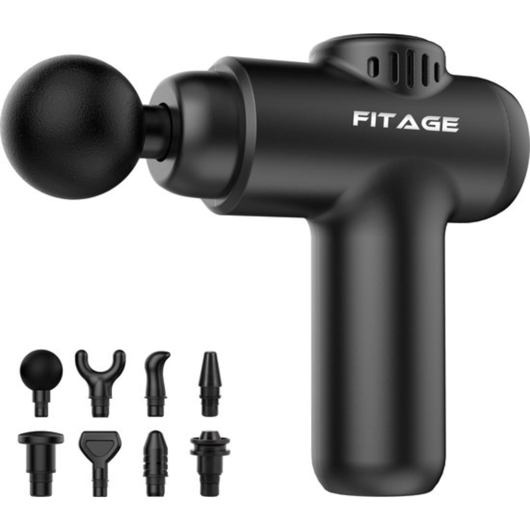 FITAGE Massage Gun Mini - 8 Opzetstukken - Professioneel Massage Apparaat - Massage Pistool 30 Standen - Massageapparaat - Massagegun