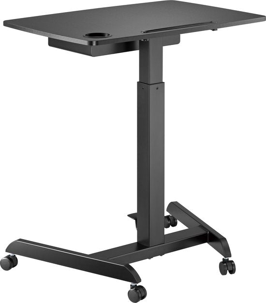 VDD Gaming - Bureau - Laptop Tafel - Zit Sta Bureau - Verrijdbaar - Workstation - Laptop Standaard - Bijzet Tafel op Wielen - Zwart