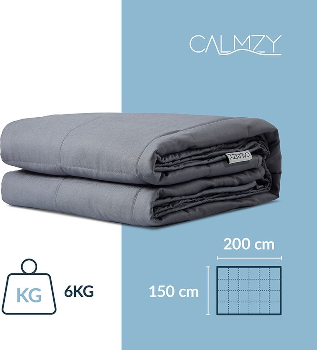 Calmzy Verzwaringsdeken Bundel 7 kg - - Verzwaringsdeken & Verzwaringsdeken Hoes - 150 x 200 cm - Charcoal