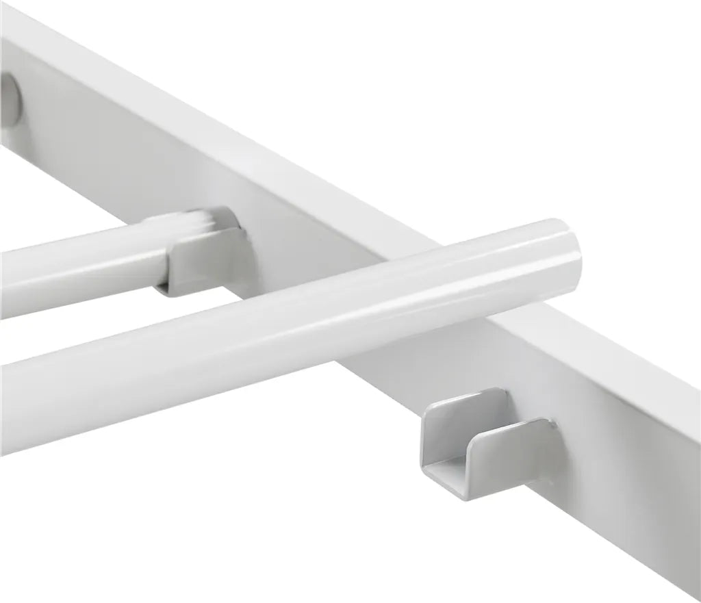 Yaheetech Metalen Bedframe 140 x 200 cm - Wit - Tweepersoonsbed met Lattenbodem en Hoog Hoofdbord