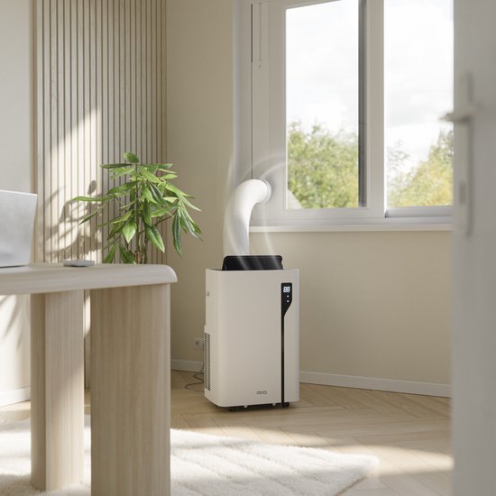 MOA Mobiele Airco - 12.000 BTU - Met Afstandbediening - Tot 35m² - Airconditioner met Ontvochtigingsfunctie - Raamafdichtingskit - Wit