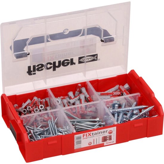 Fischer FixTainer DuoPower pluggen met schroeven