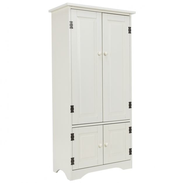 Coast Houten Opbergkast Met Verstelbare Plank - 59 x 31 x 123 cm - Wit