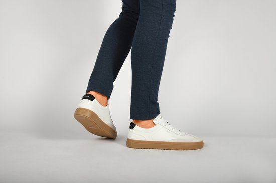 Blackstone SLATE HARPER - DG516 Wit Zwart - Sneaker (laag) - Heren - Wit - Maat: 45