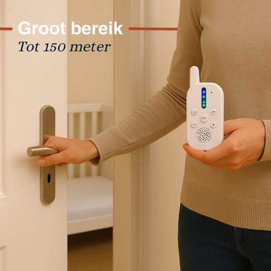 Grundig DECT Audio Babyfoon - Baby Monitor met 150M bereik - Ouder- en Babyunit - met LED Geluidsindicatie en Terugspreekfunctie - Babykamer Accessoires - Wit