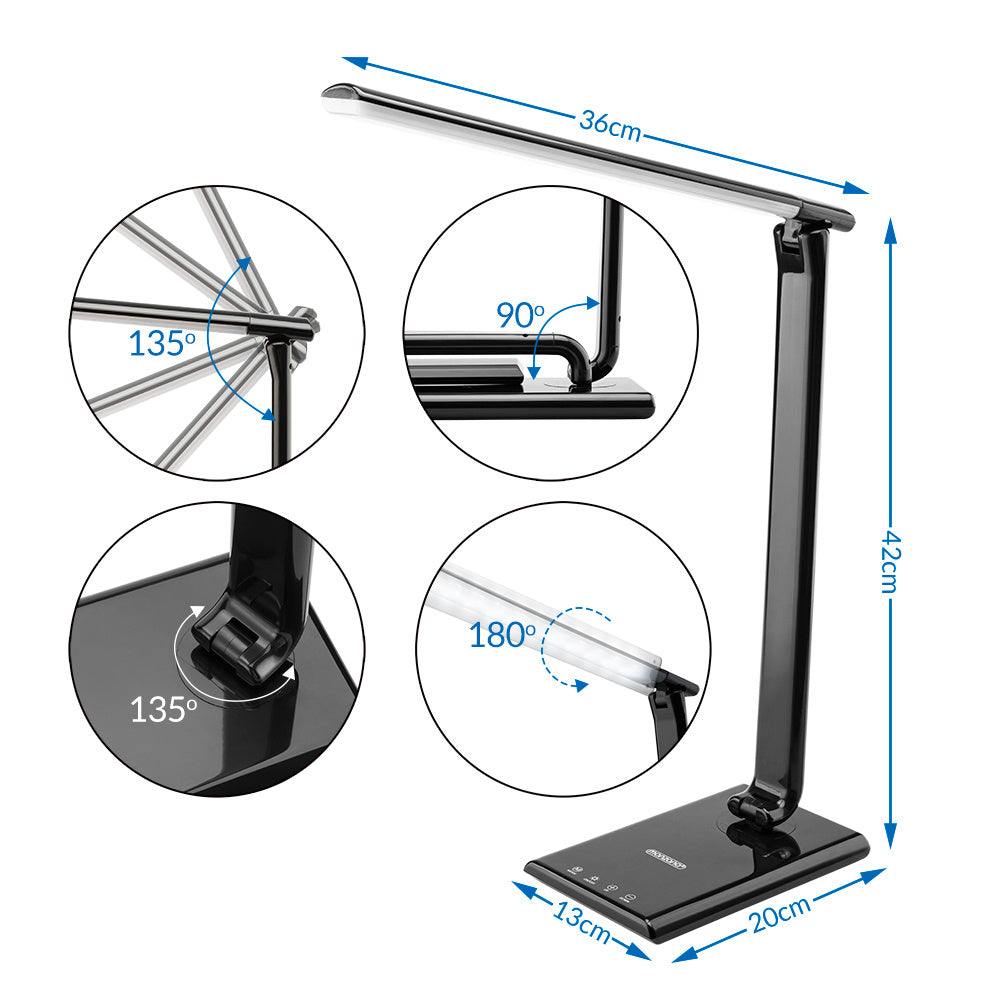 Monzana LED tafellamp Cataleya Zwart 42cm