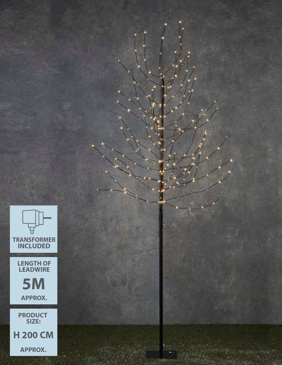 Luca Lighting Boom met Warm Witte LED Verlichting - H200 x Ø18 cm - Zwart