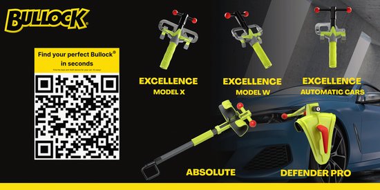 Bullock Defender Pro Stuurslot - Voorkomt tevens diefstal airbag - Opvallende gele kleur - Twee genummerde sleutels - Stuurslot Auto, bestelwagen, camper